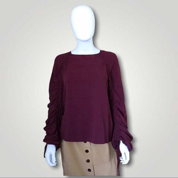 Line & Dot Serena Balloon Ruched Sleeve Top - Picture 3 of 7